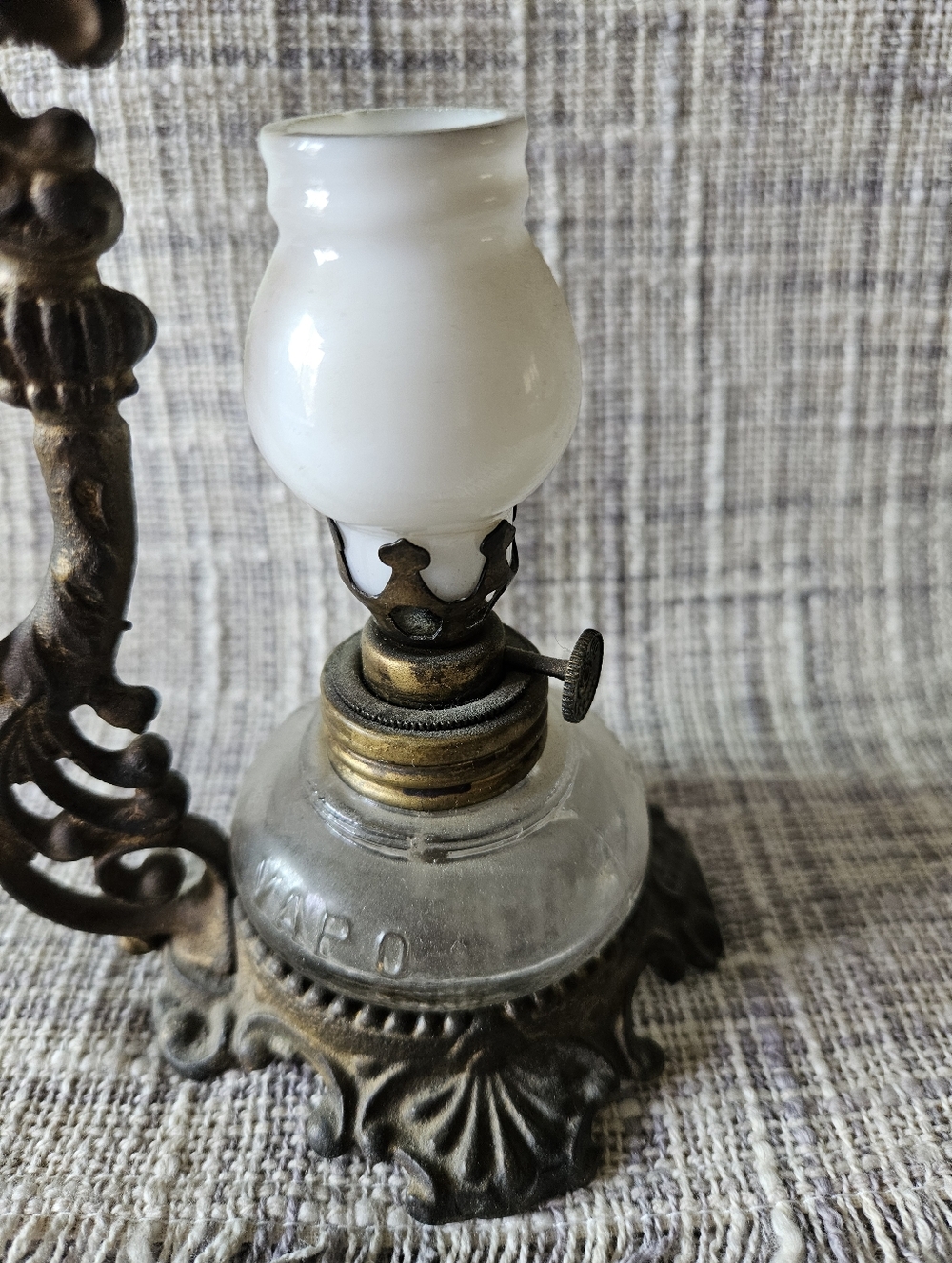 ❤️ RARE - ANTIQUE - Bronze and White Glass Lantern (Circa 1880's History)